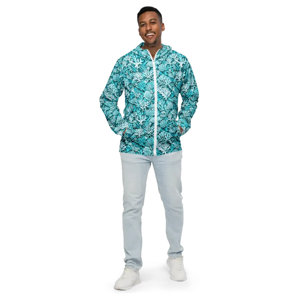Aqua Garden on Men's Windbreaker — Front
