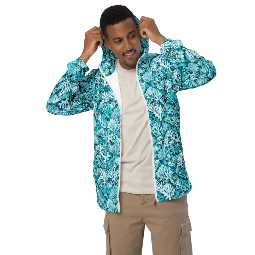 Aqua Garden on a Men's Windbreaker