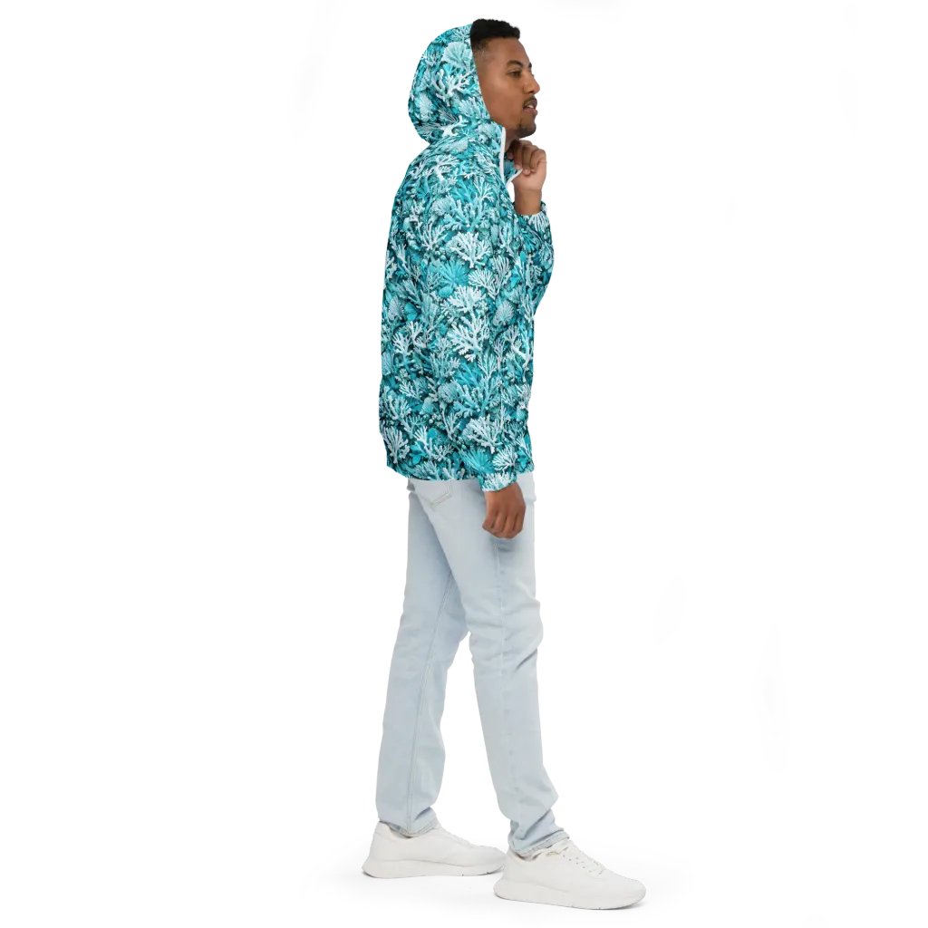 Aqua Garden on Men's Windbreaker — Right