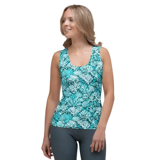 Aqua Garden on a Women's Tank Top
