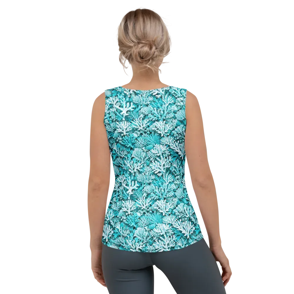 Aqua Garden on Women's Tank Top — Back