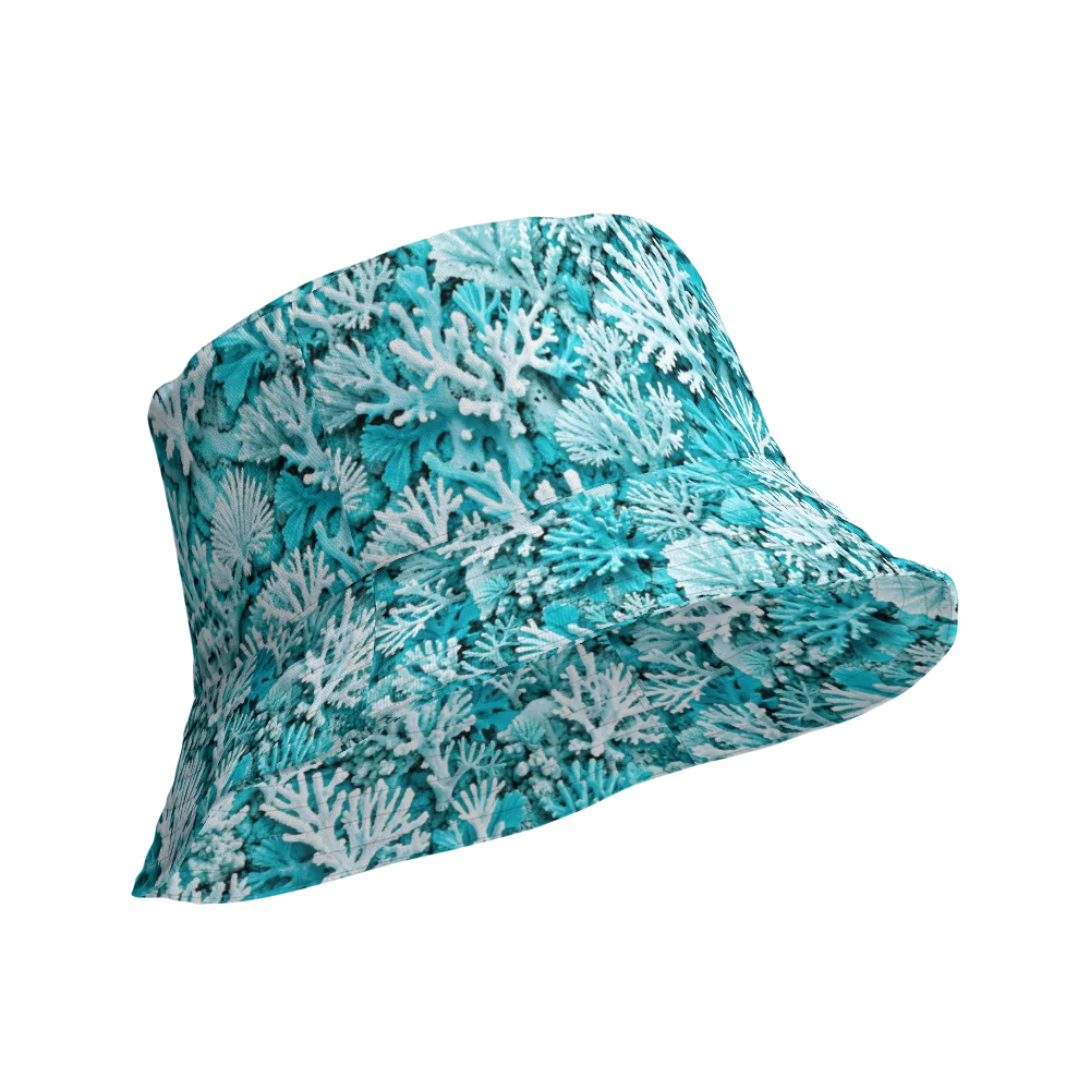 Aqua Garden on Reversible Bucket Hat — Product details Outside