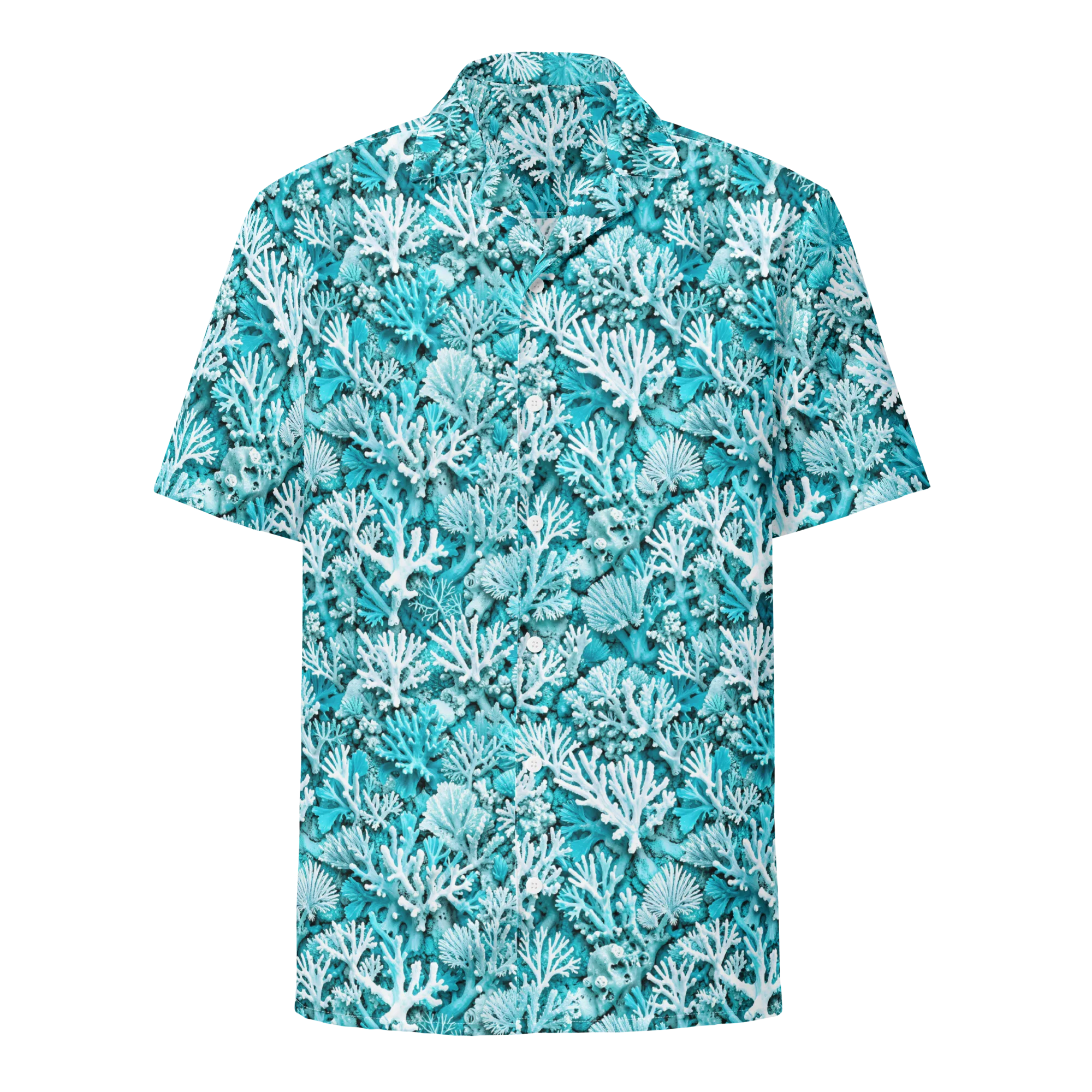 Aqua Garden on Button Shirt — Front