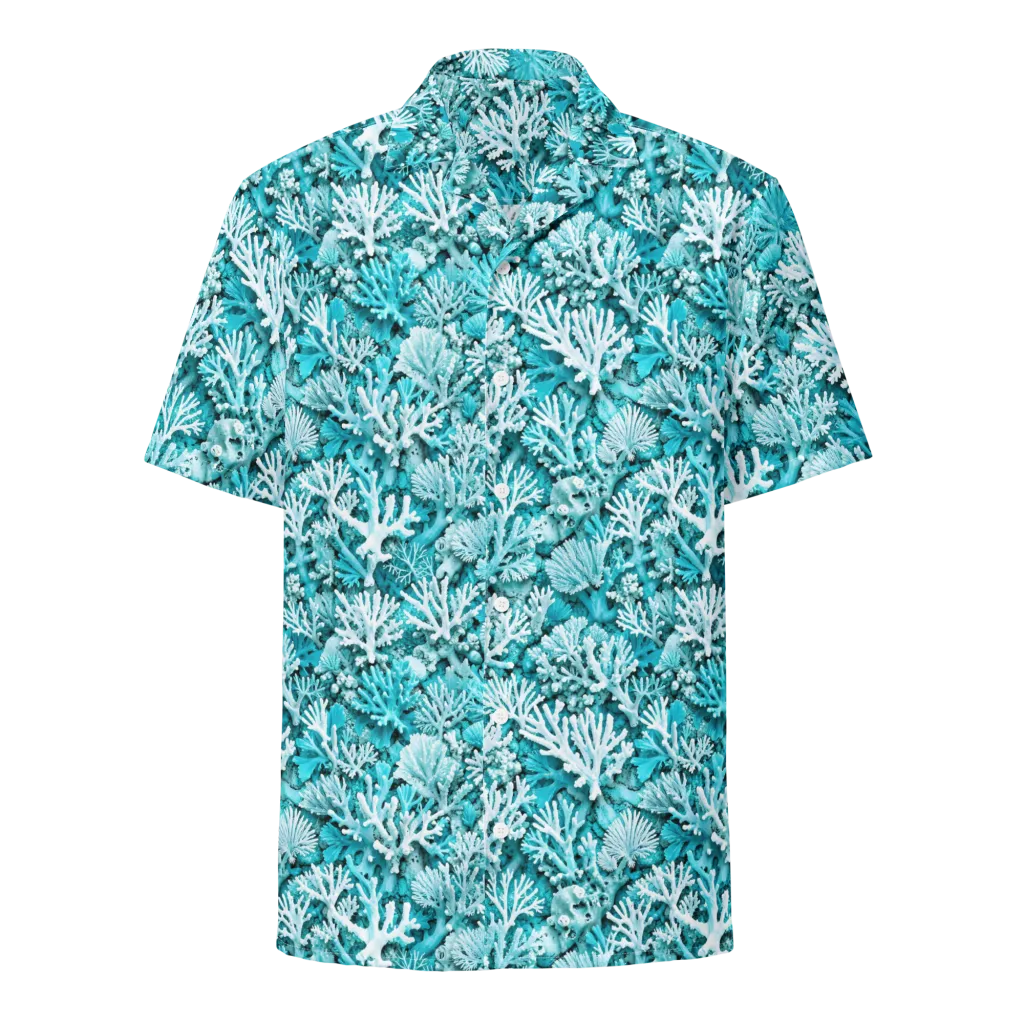 Aqua Garden on Button Shirt — Front