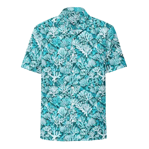 Aqua Garden on a Button Shirt