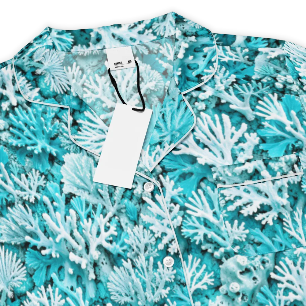 Aqua Garden on Women's Short Sleeve Pajama Top — Product details