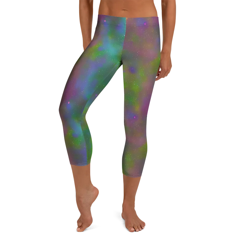 Stardust Reverie on Capri Leggings — Front
