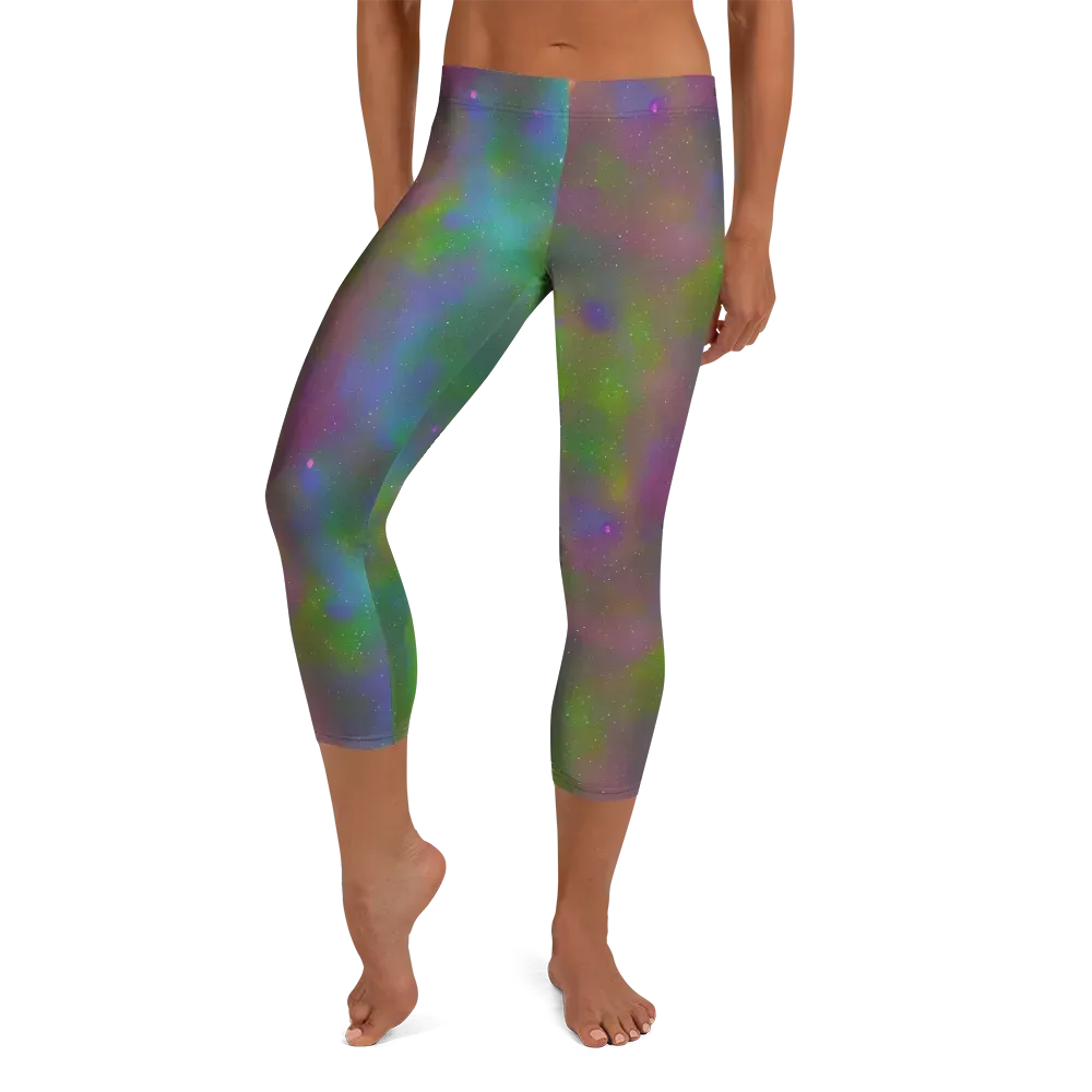 Stardust Reverie on Capri Leggings — Front