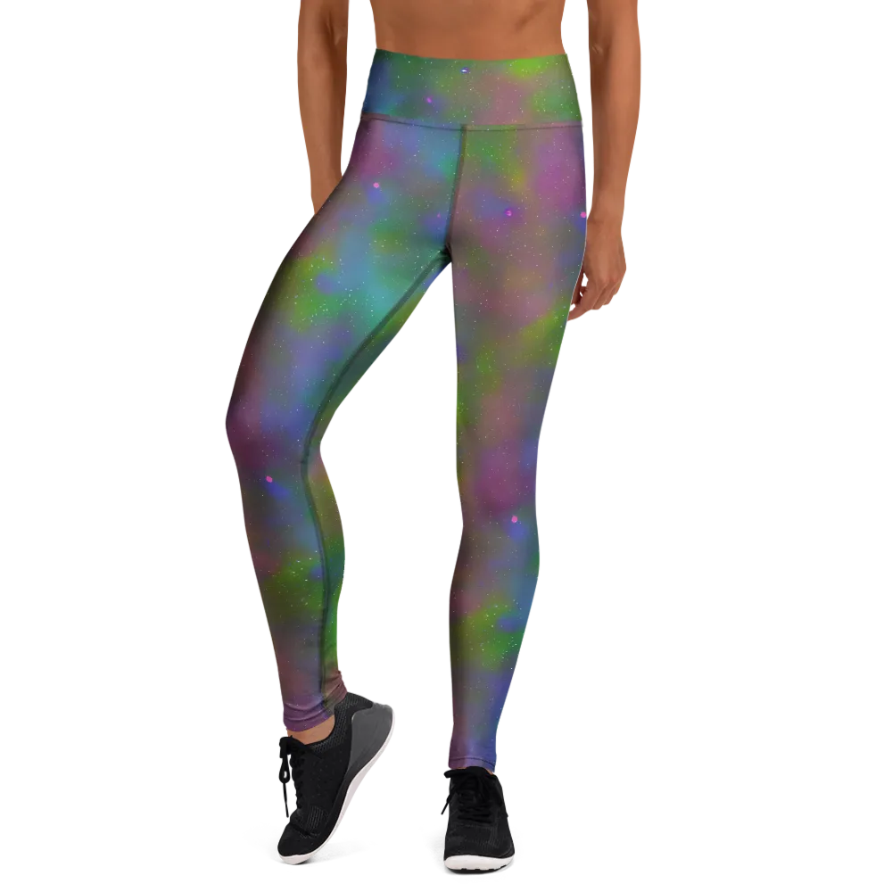 Stardust Reverie on Yoga Leggings — Front