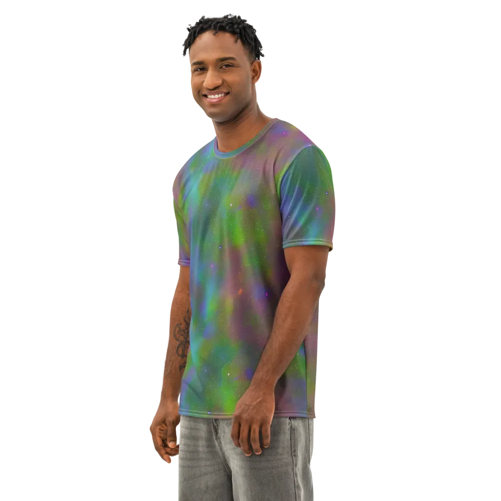 Stardust Reverie on Men's Cotton Crew Neck T-Shirt — Left Front