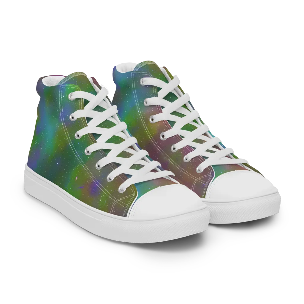 Stardust Reverie on Men's High Top Canvas Shoes — Right Front