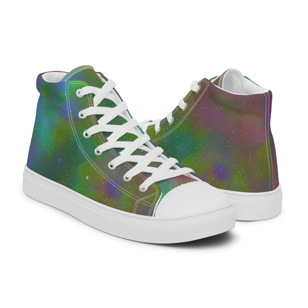 Stardust Reverie on Men's High Top Canvas Shoes — Right