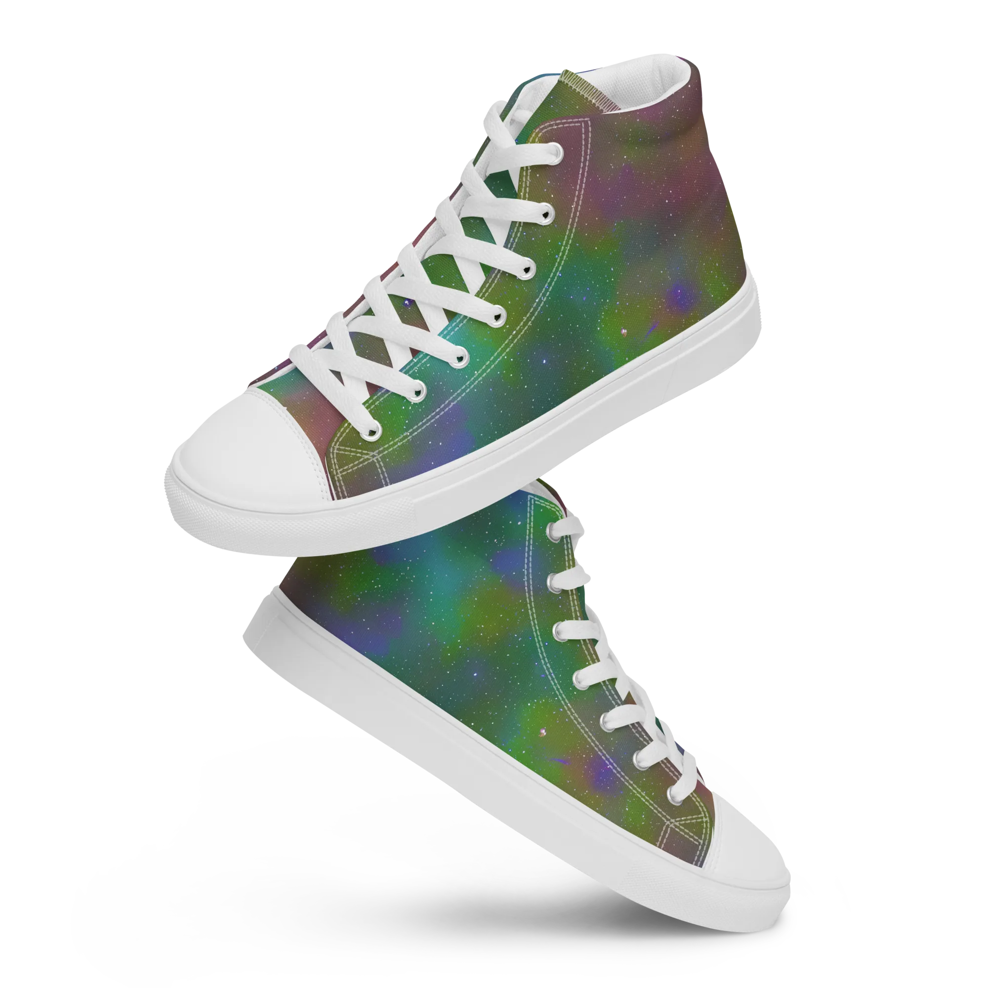 Stardust Reverie on Men's High Top Canvas Shoes — Front