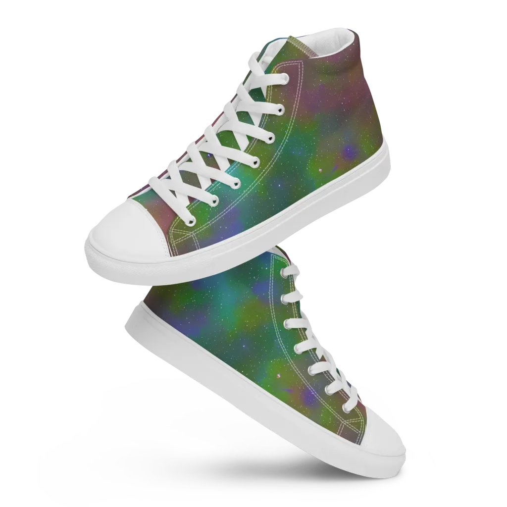 Stardust Reverie on Men's High Top Canvas Shoes — Front