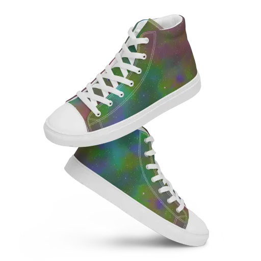 Stardust Reverie on a Men's High Top Canvas Shoes