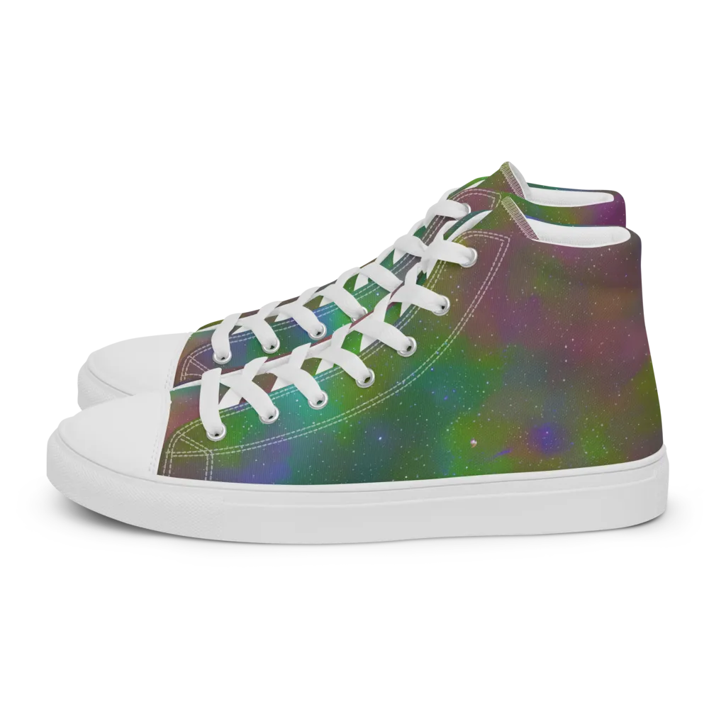 Stardust Reverie on Women's High Top Canvas Shoes — Left