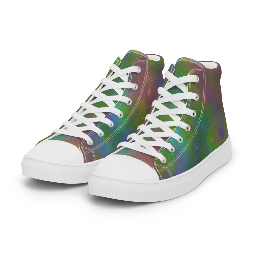 Stardust Reverie on Women's High Top Canvas Shoes — Left Front