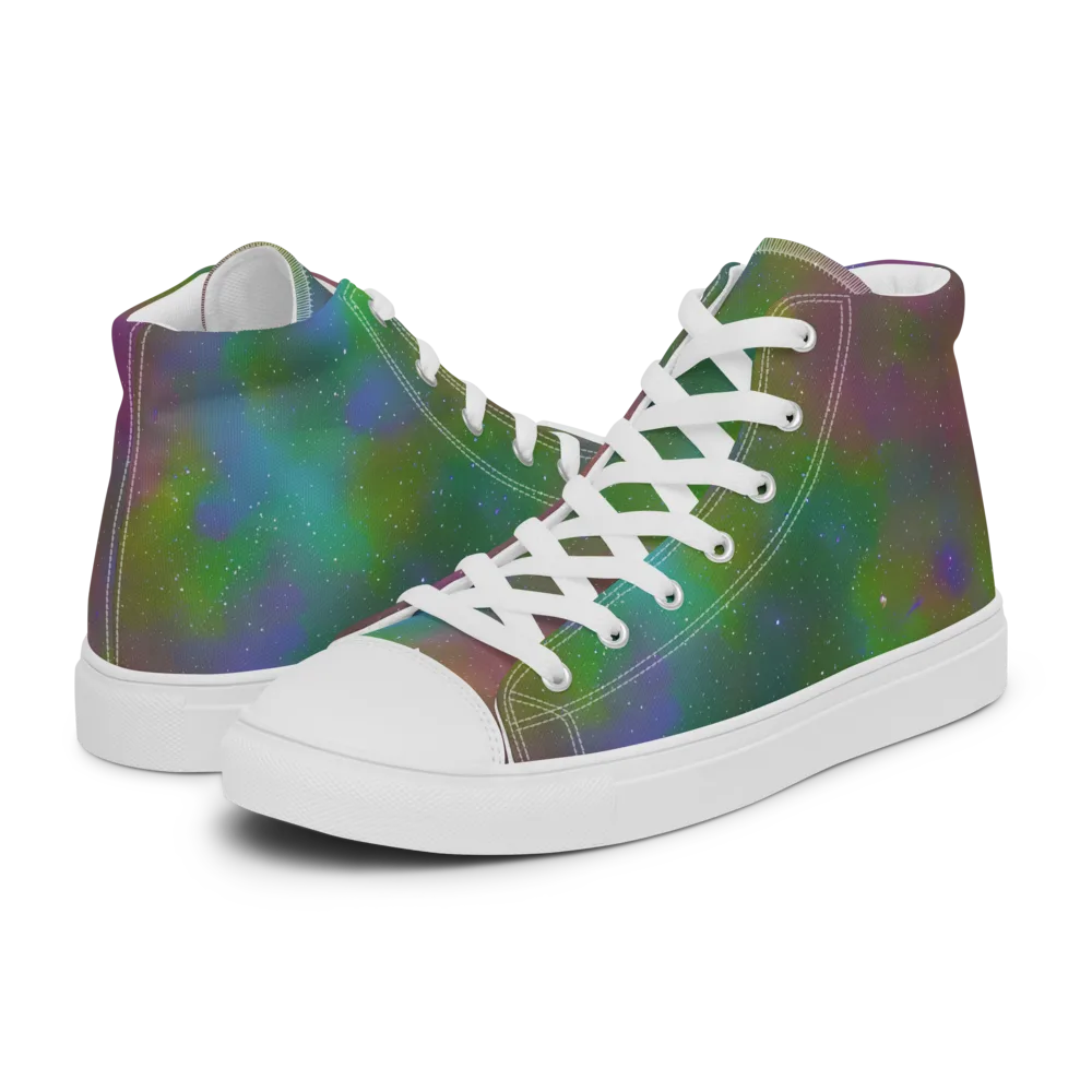 Stardust Reverie on Women's High Top Canvas Shoes — Left