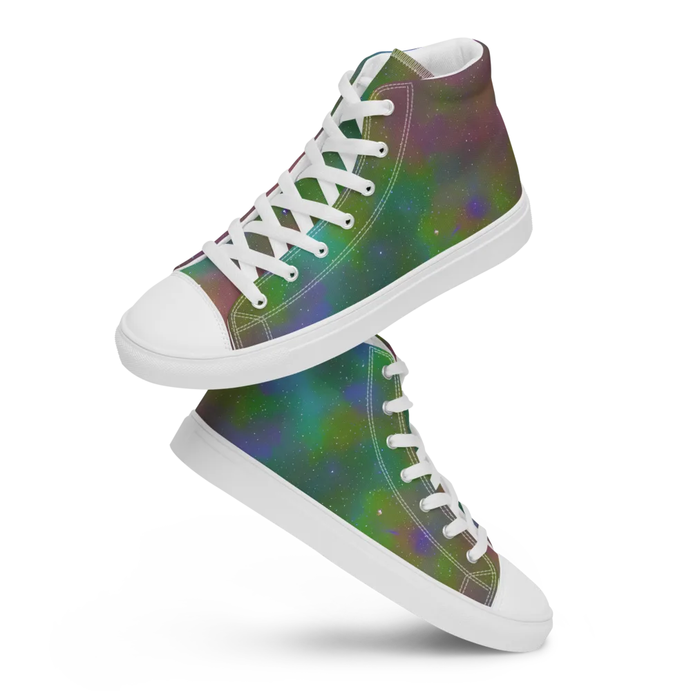 Stardust Reverie on Women's High Top Canvas Shoes — Front