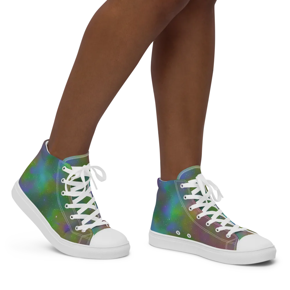 Stardust Reverie on Women's High Top Canvas Shoes — Right