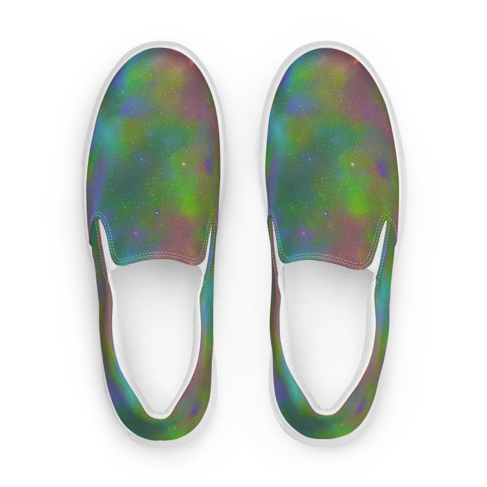 Stardust Reverie on Men's Slip-On Canvas Shoes — Front