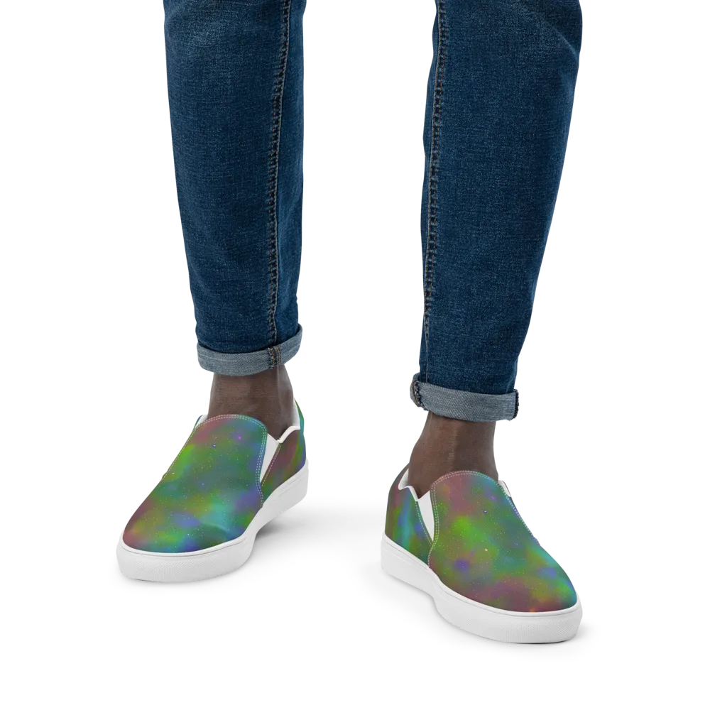 Stardust Reverie on Men's Slip-On Canvas Shoes — Front