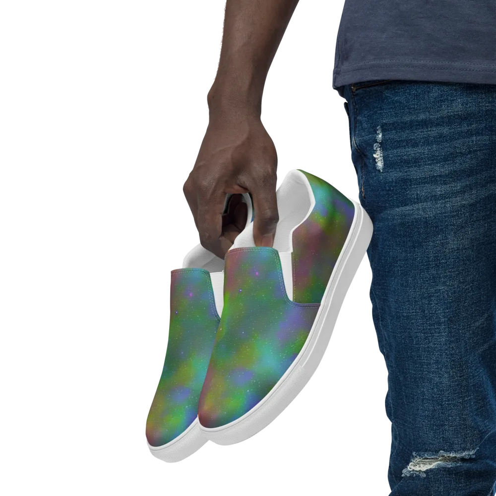 Stardust Reverie on Men's Slip-On Canvas Shoes — Left Front