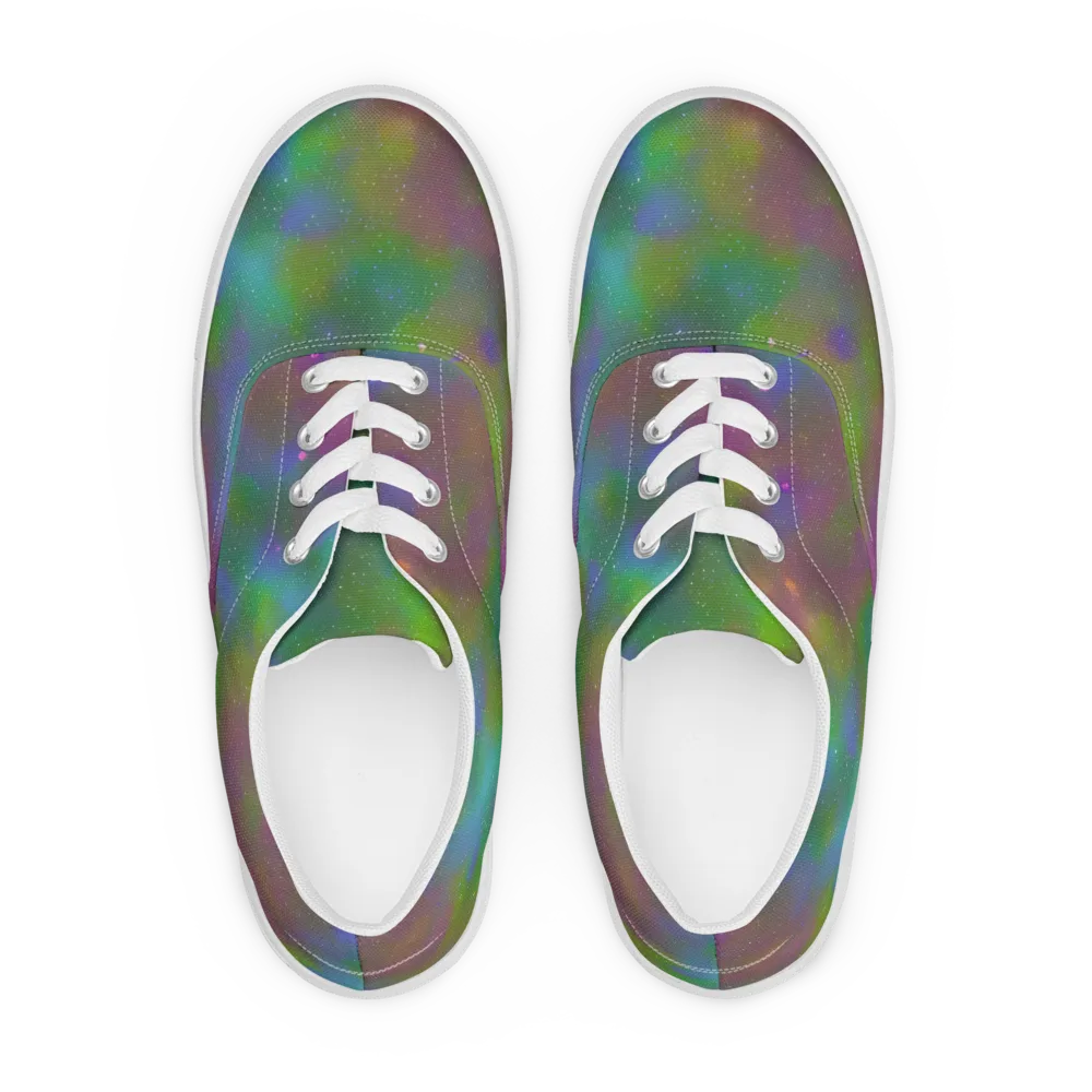Stardust Reverie on Men's Lace-Up Canvas Shoes — Front