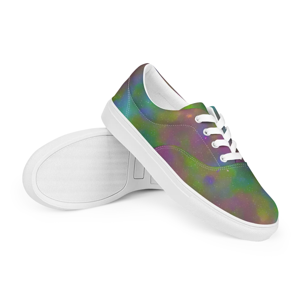 Stardust Reverie on Men's Lace-Up Canvas Shoes — Right Front
