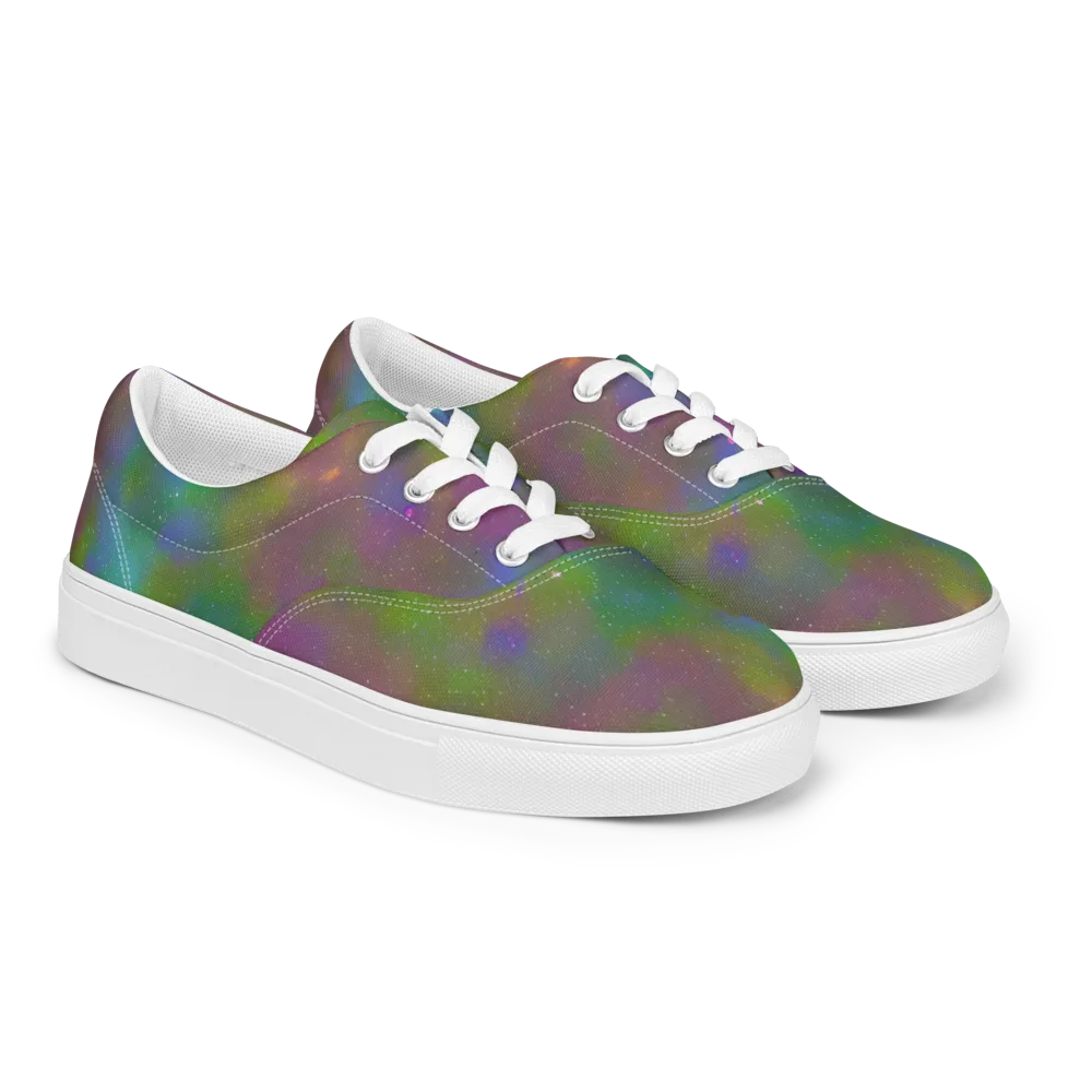 Stardust Reverie on Men's Lace-Up Canvas Shoes — Right Front