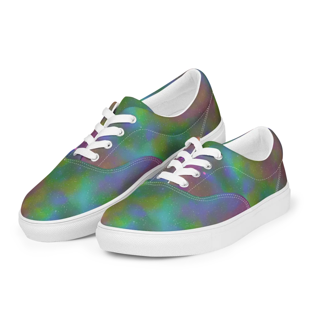 Stardust Reverie on Men's Lace-Up Canvas Shoes — Left Front