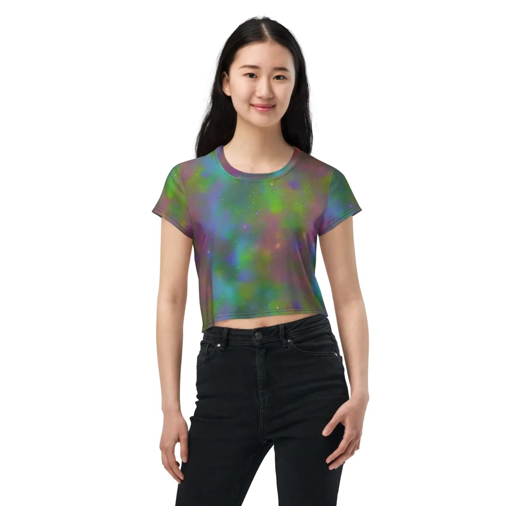 Stardust Reverie on Crop Tee — Front