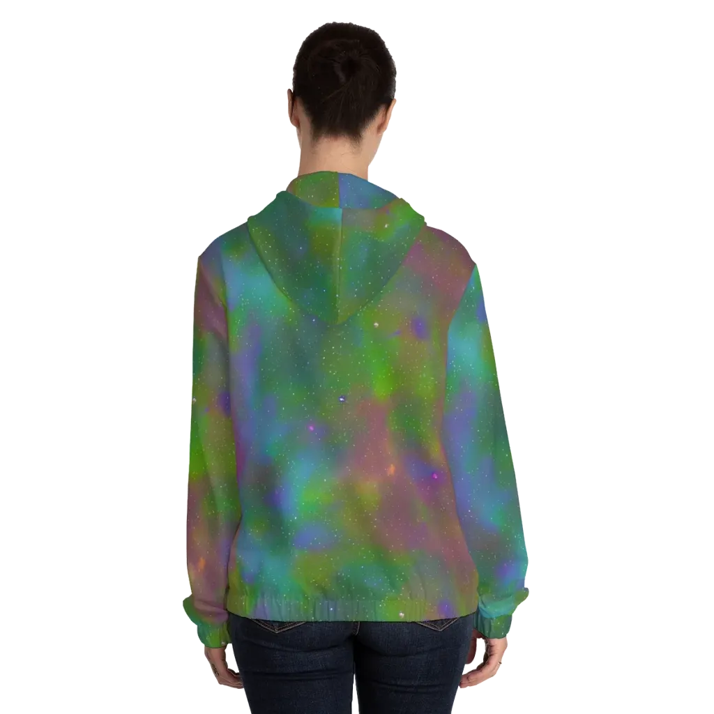 Stardust Reverie on Women's Full-Zip Hoodie — Back On Person