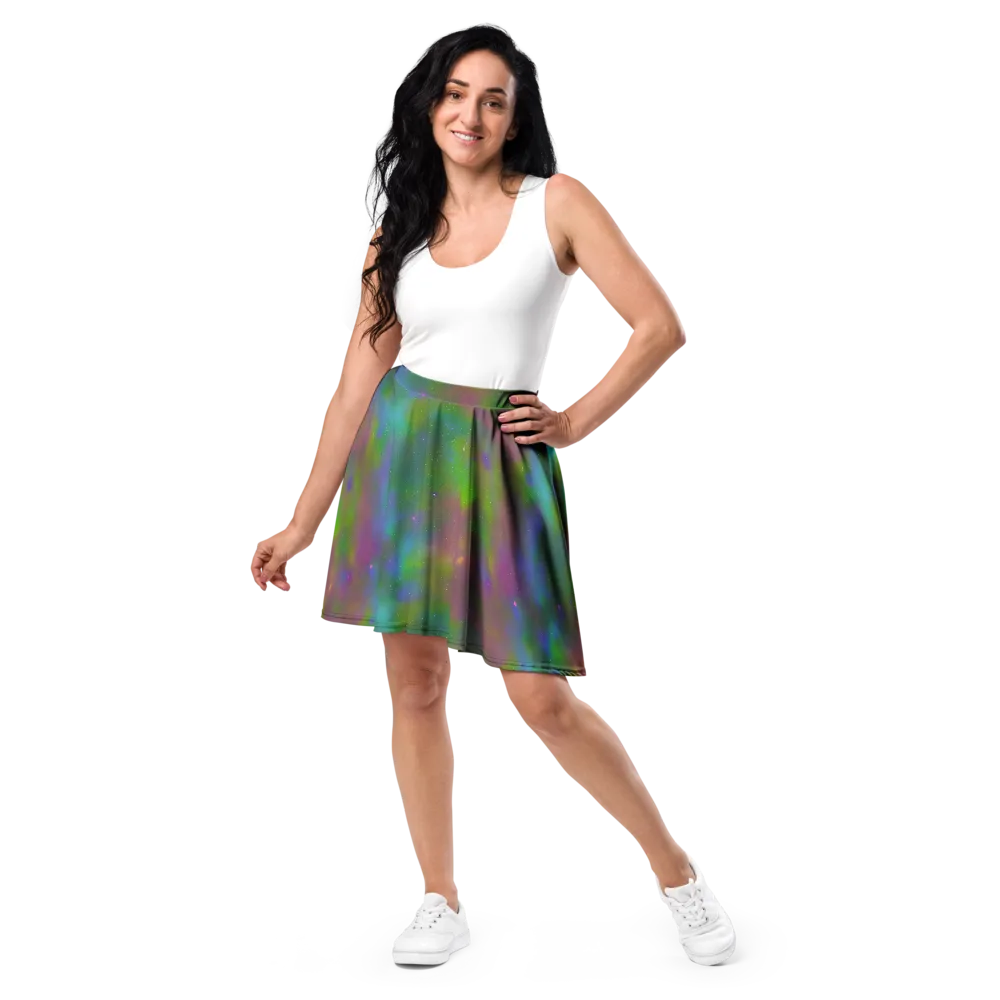 Stardust Reverie on Skater Skirt — Front