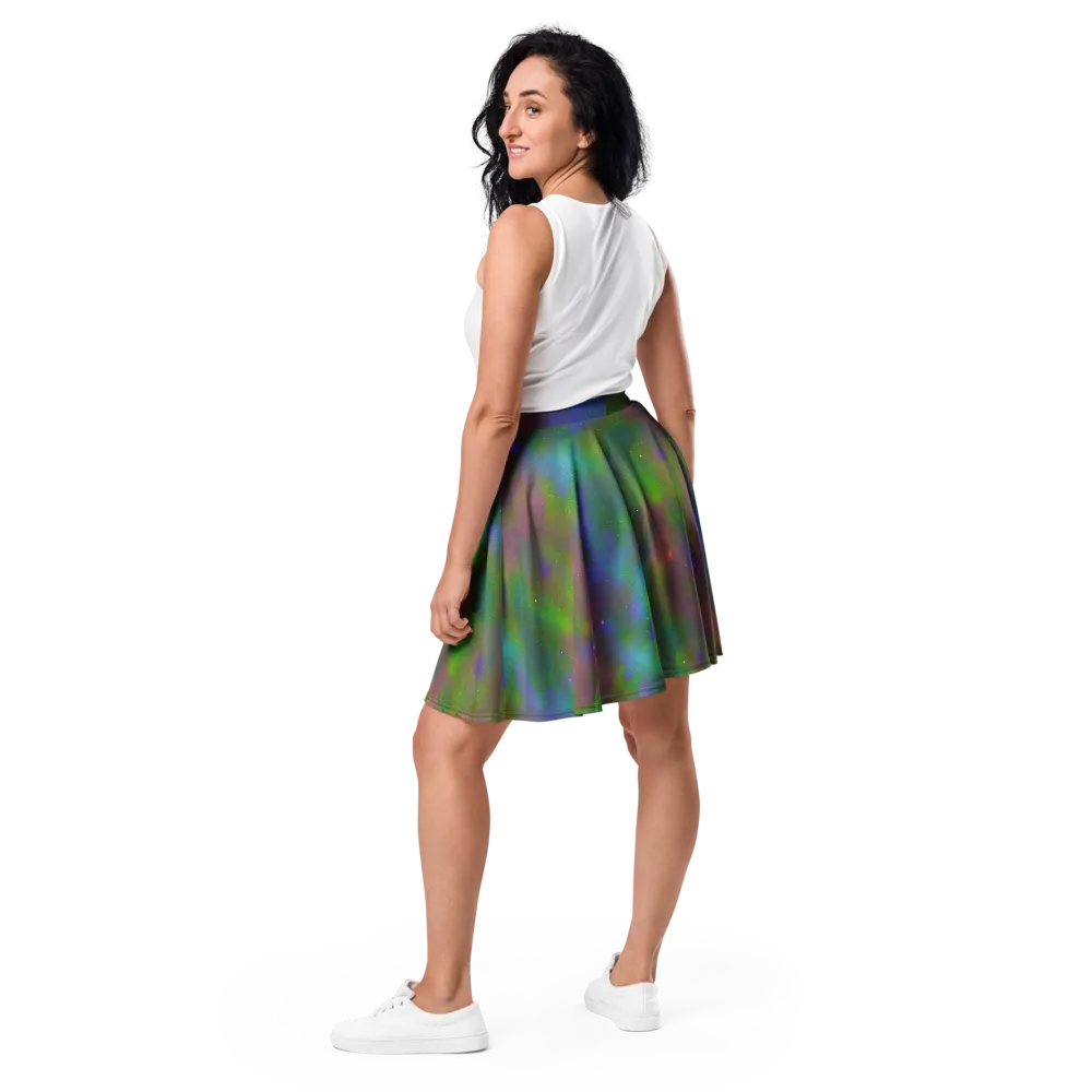 Stardust Reverie on Skater Skirt — Back
