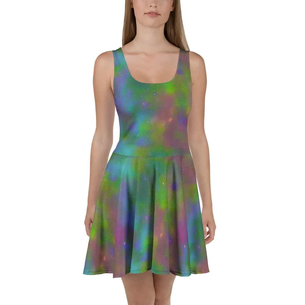 Stardust Reverie on Skater Dress — Front