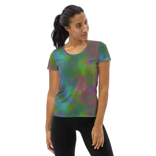 Stardust Reverie on a Women's Athletic T-Shirt
