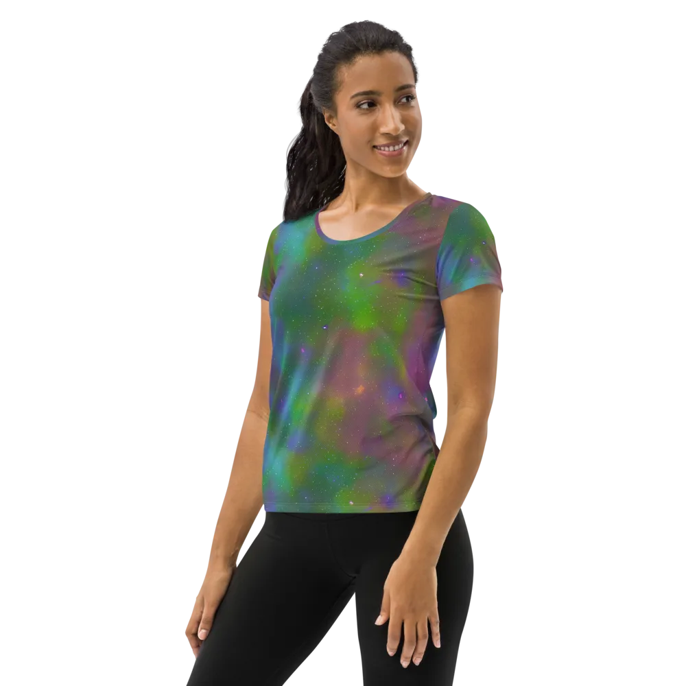Stardust Reverie on Women's Athletic T-Shirt — Left