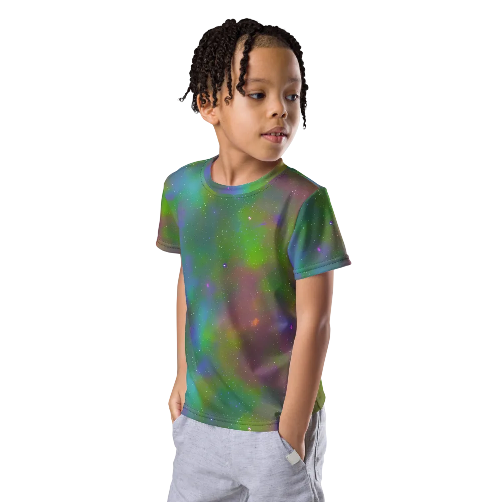 Stardust Reverie on Kids Crew Neck T-Shirt — Left Front