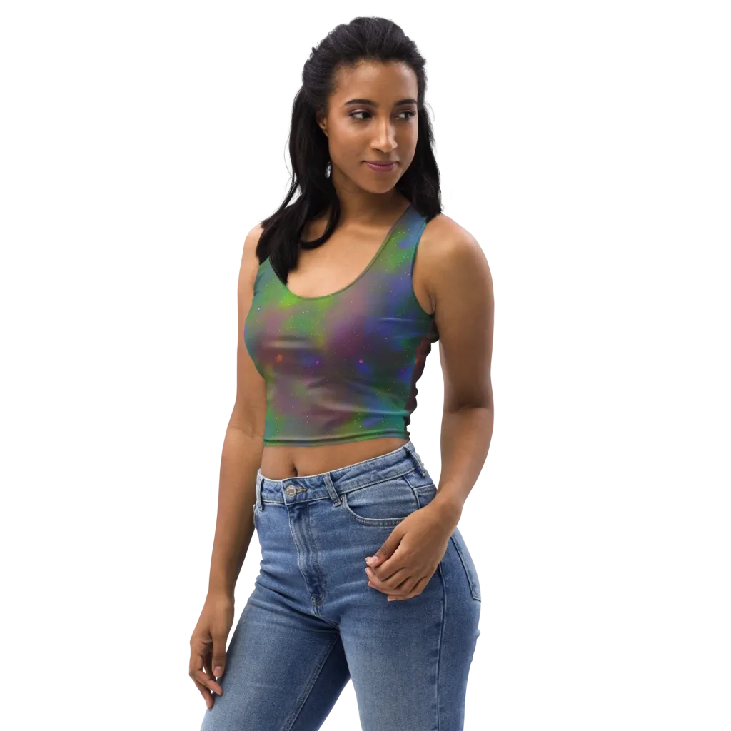 Stardust Reverie on Crop Top — Left Front