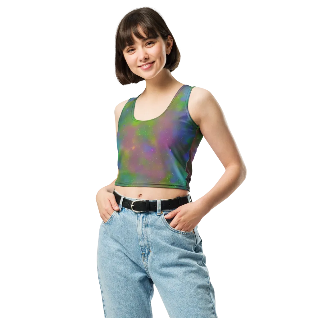 Stardust Reverie on Crop Top — Front
