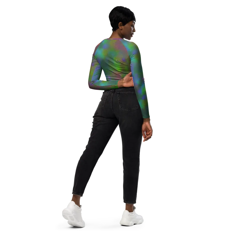 Stardust Reverie on Long Sleeve Crop Top — Right Back