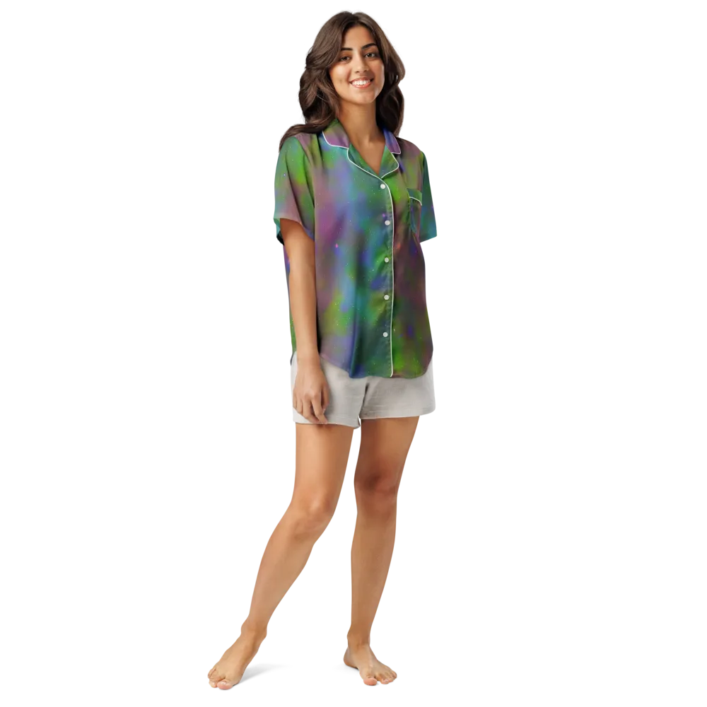 Stardust Reverie on Women's Short Sleeve Pajama Top — Front