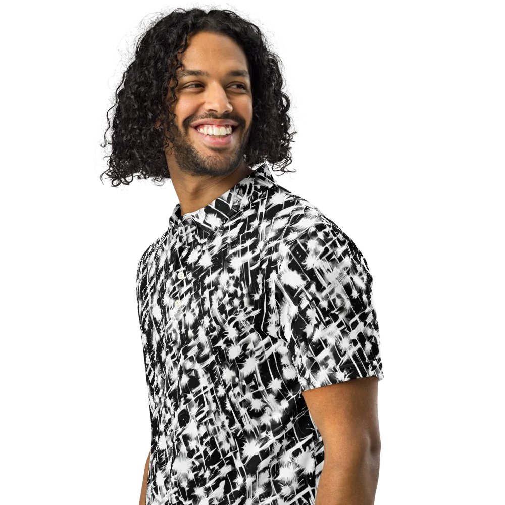 Noir Bloom on Men's Slim Fit Polo Shirt — Left Front
