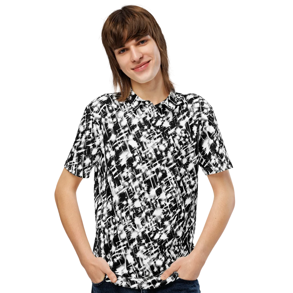 Noir Bloom on Men's Slim Fit Polo Shirt — Front