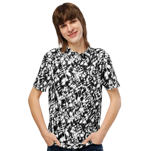 Noir Bloom on a Men's Slim Fit Polo Shirt