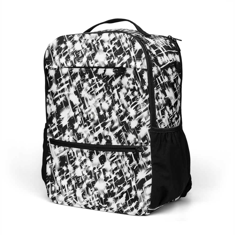 Noir Bloom on Utility Backpack — Left Front
