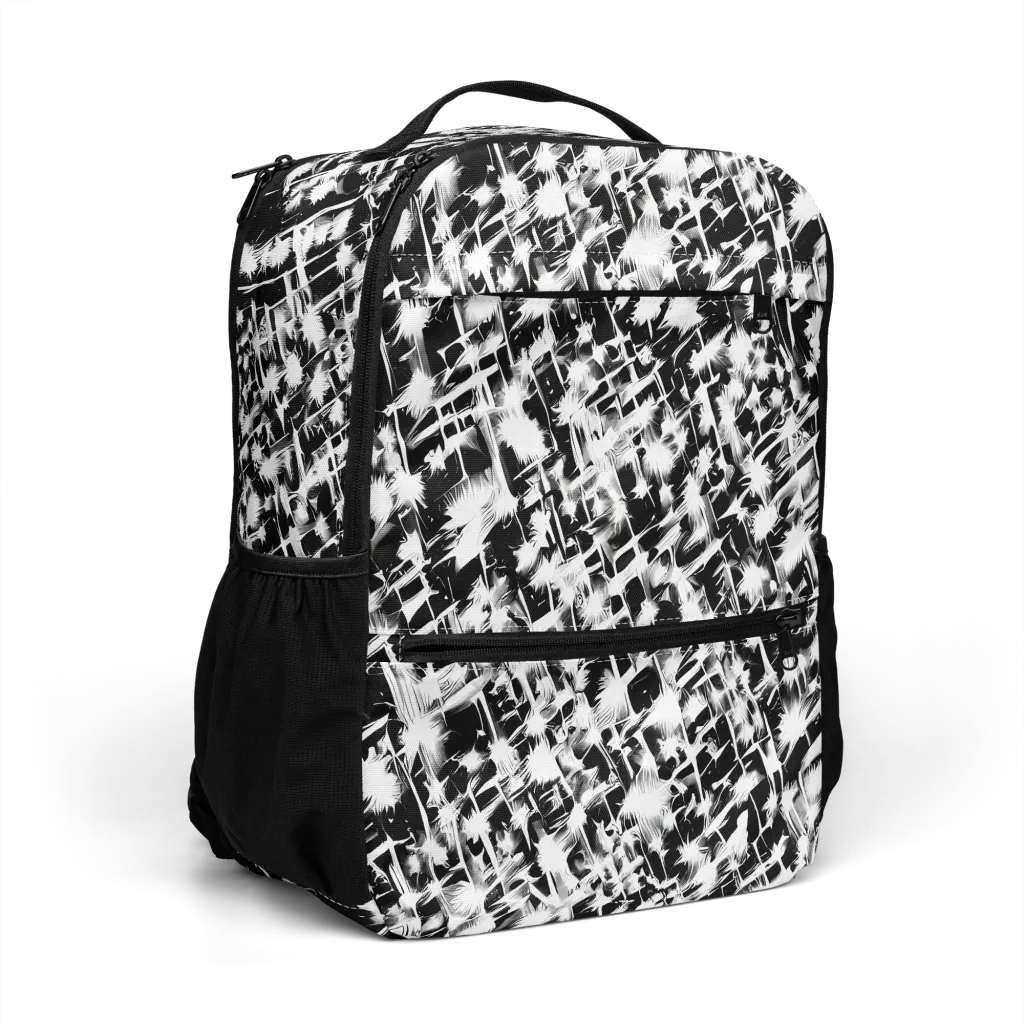Noir Bloom on Utility Backpack — Right Front