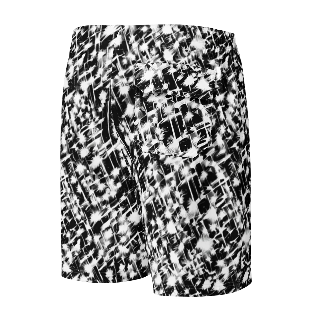 Noir Bloom on Men's Board Shorts — Back