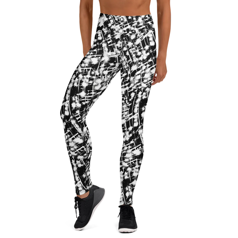 Noir Bloom on Yoga Leggings — Front